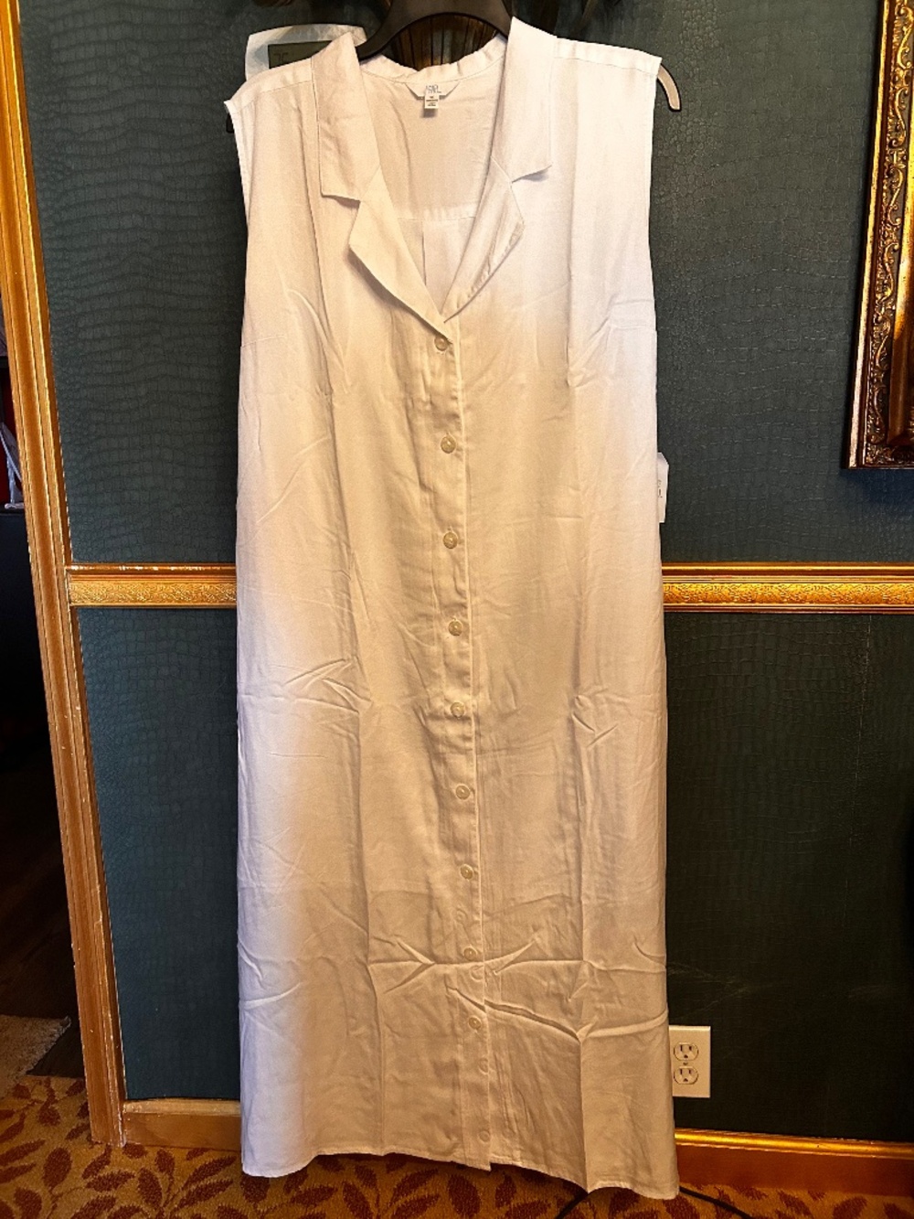 Time & tru 4x white button front maxi dress classic style plus size